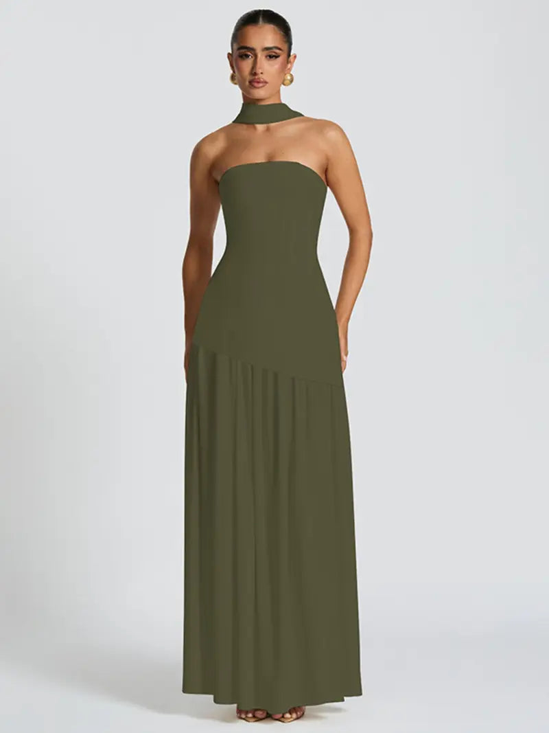 Women's Elegant Strapless Split Thigh Tube Dress
