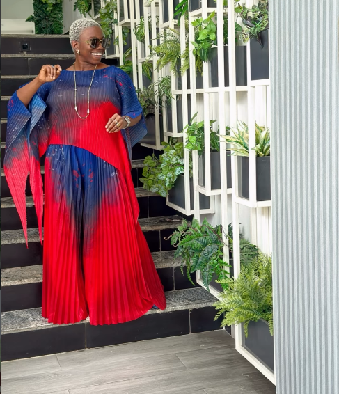 Full Pleated Tie Dye Color Top And Trousers