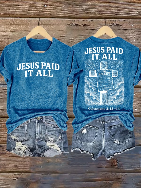 Women's  Jesus Paid It All Christian T-Shirt